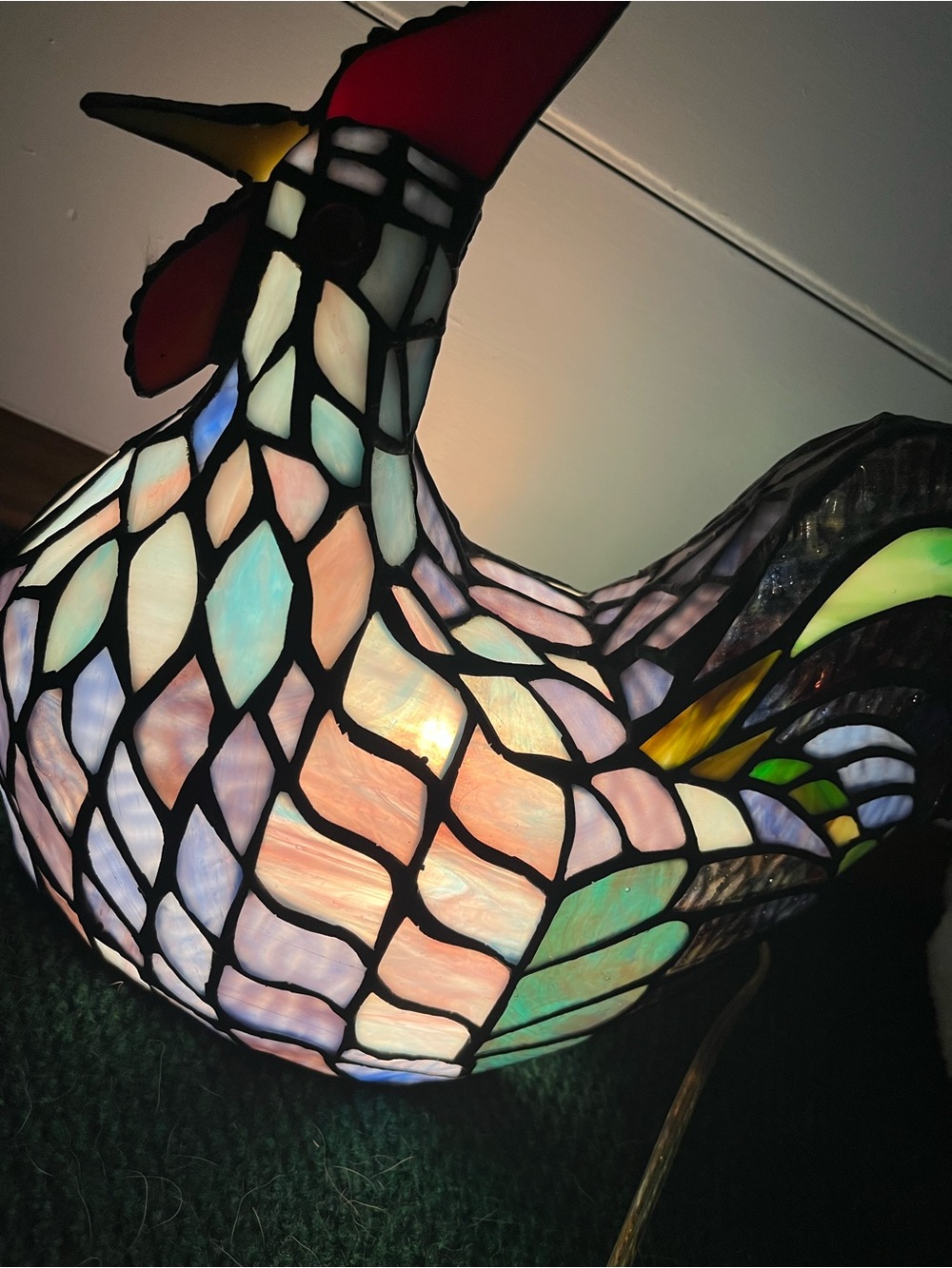 VTG Tiffany stained glass rooster - Picture 15 of 16